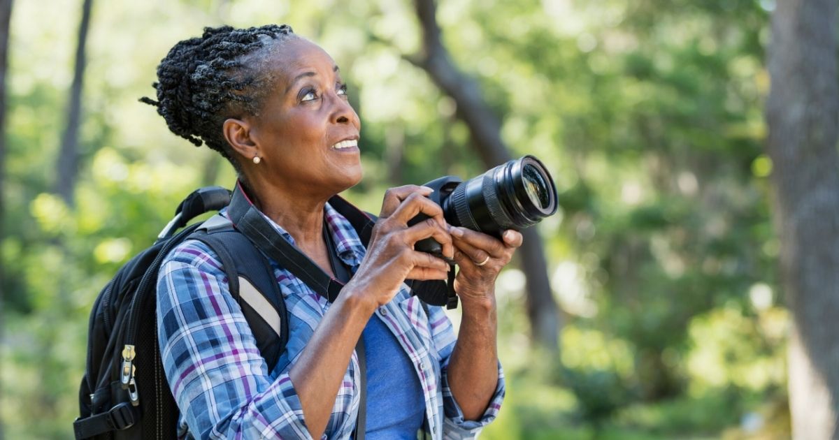 Retiree learning outdoor photography